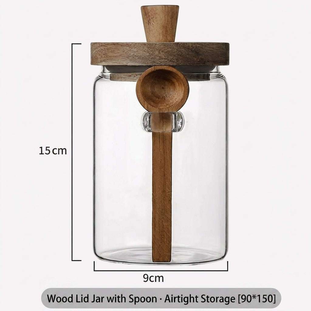 Glass Airtight Storage Jar with Acacia Lid