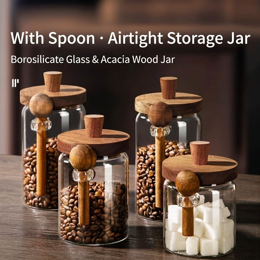 Glass Airtight Storage Jar with Acacia Lid