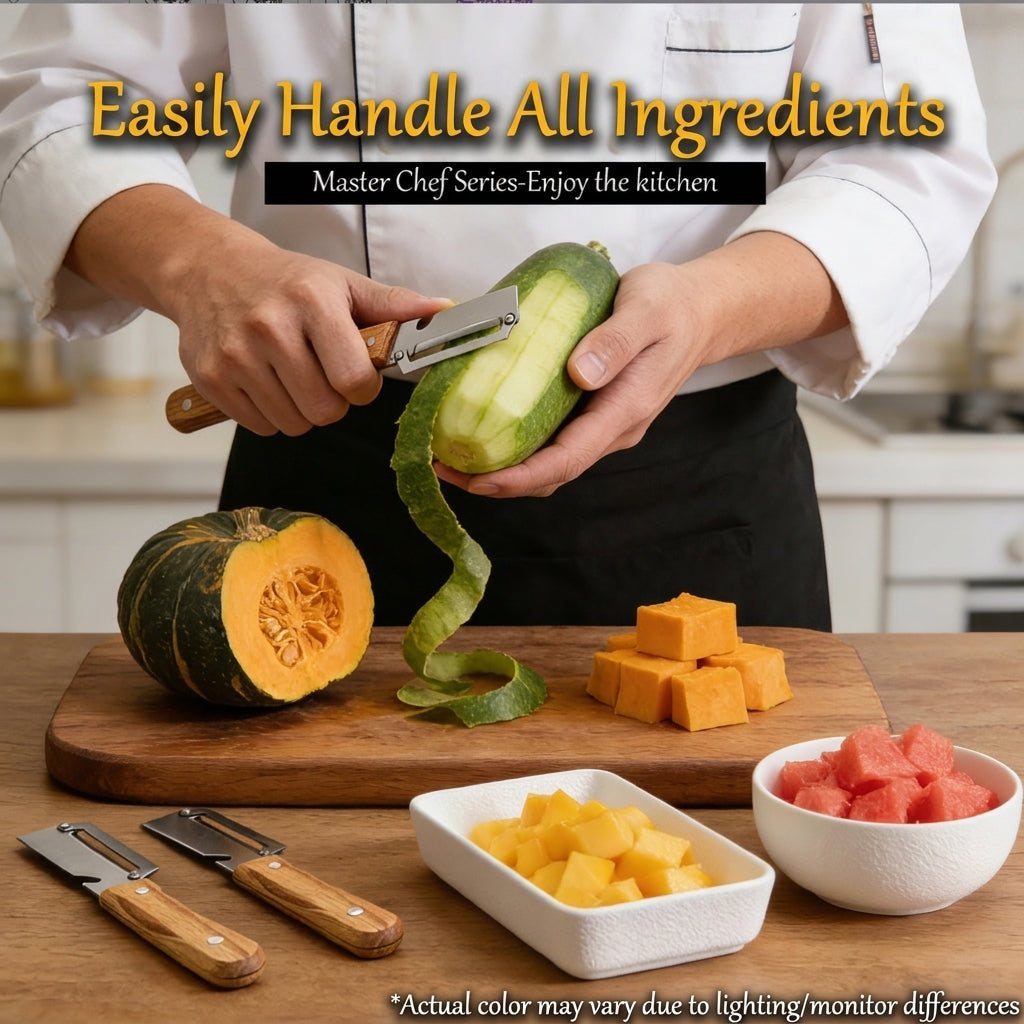 3-in-1 Stainless Steel Vegetable Peeler, 2 Pack