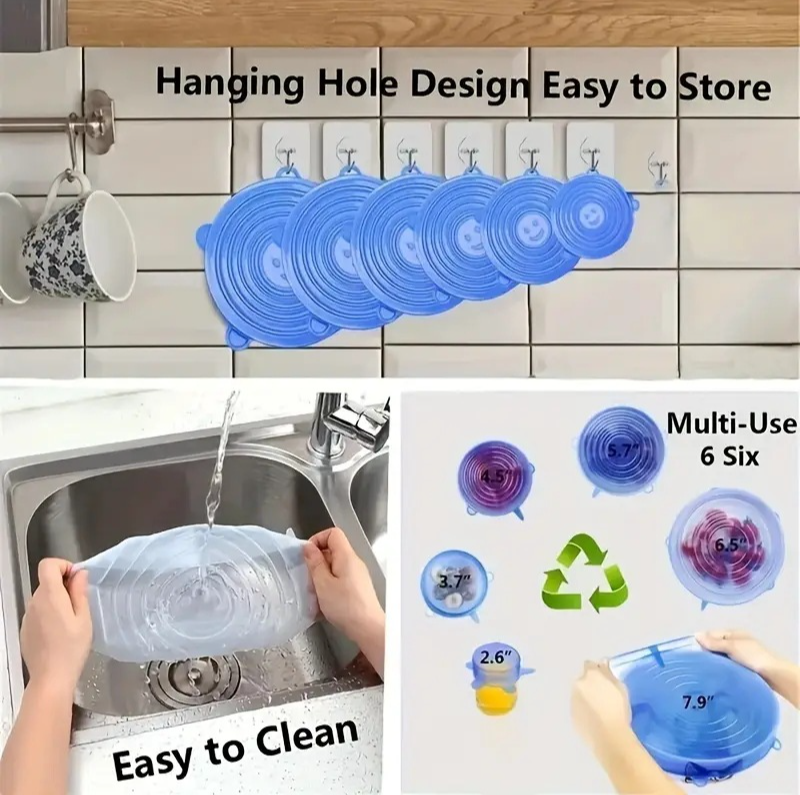 6-Pack Silicone Stretch Lids