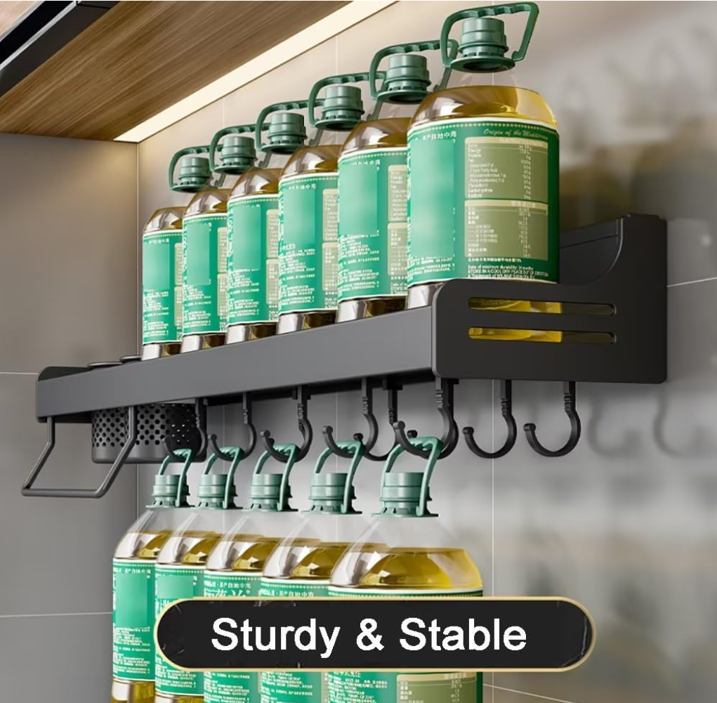 No-Drill Wall Spice Rack, 2-Tier