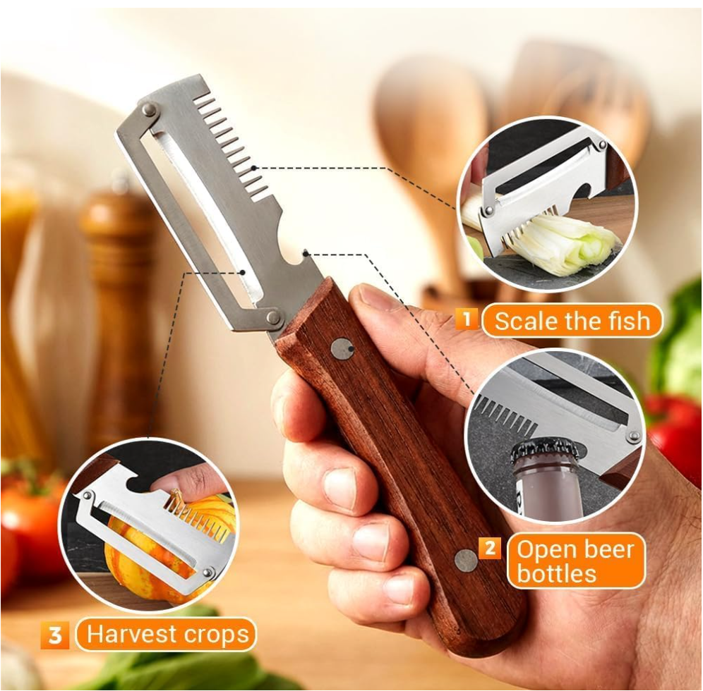 3-in-1 Stainless Steel Vegetable Peeler, 2 Pack
