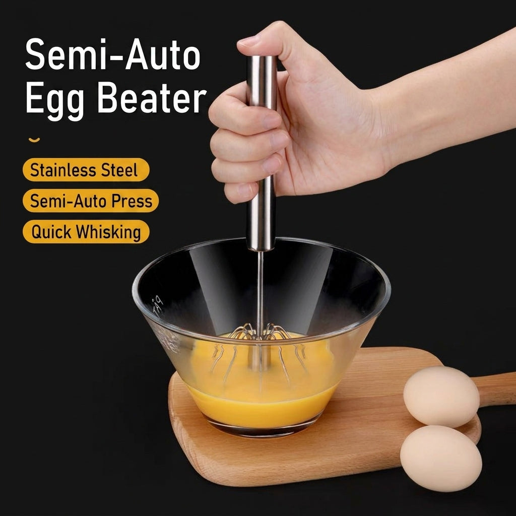 Semi-Automatic Push-Down Egg Beater, 2 Pack
