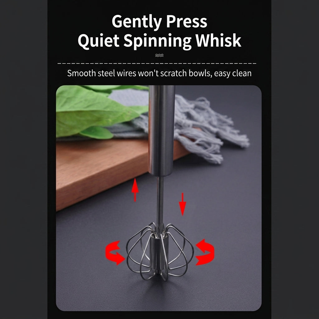 Semi-Automatic Push-Down Egg Beater, 2 Pack