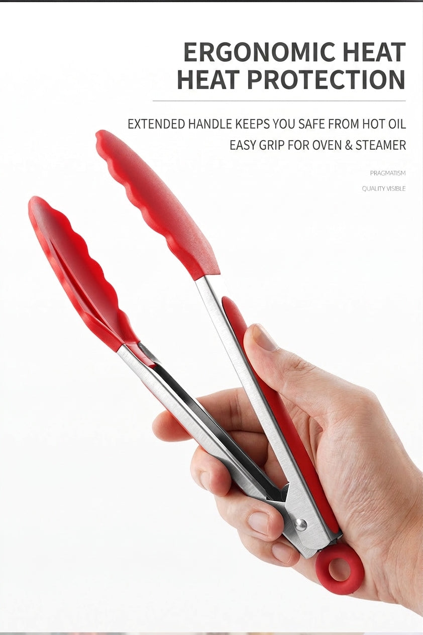 Silicone Head Kitchen Tongs, 2 Pack