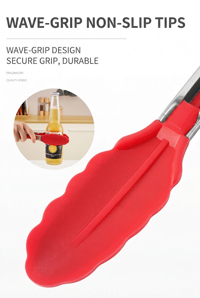 Silicone Head Kitchen Tongs, 2 Pack