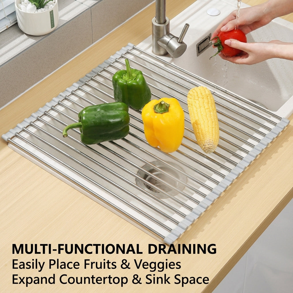 Roll-Up Over Sink Dish Drying Rack