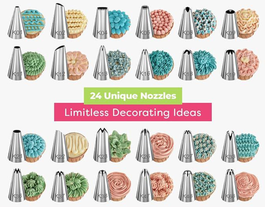 24-Piece Piping Nozzles Set
