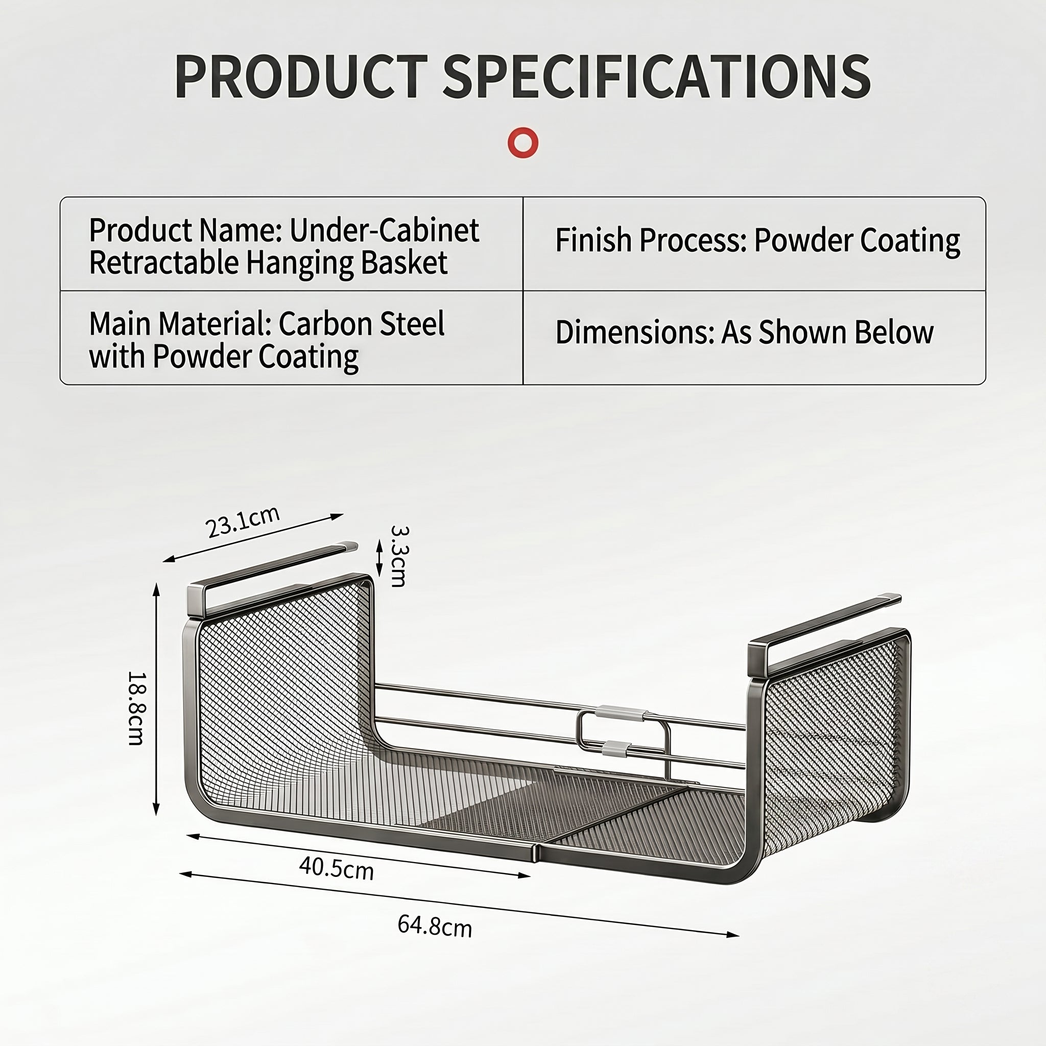 Under Cabinet Shelf Basket, 2 Pack Expandable